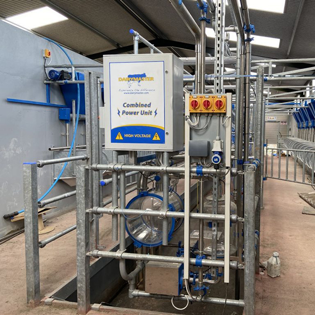 This picture shows a Milking Parlour Electrical System and Control Panel Installation.