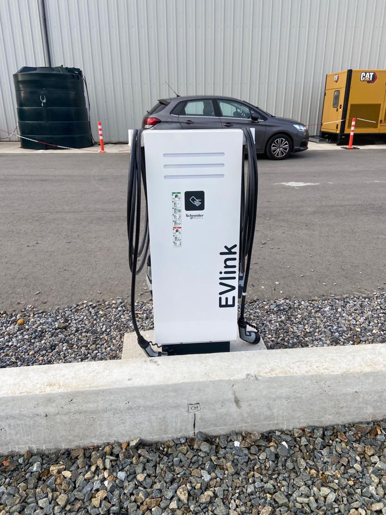 This is a picture of a dual electric vehicle charging station installed by Trident Controls Limited